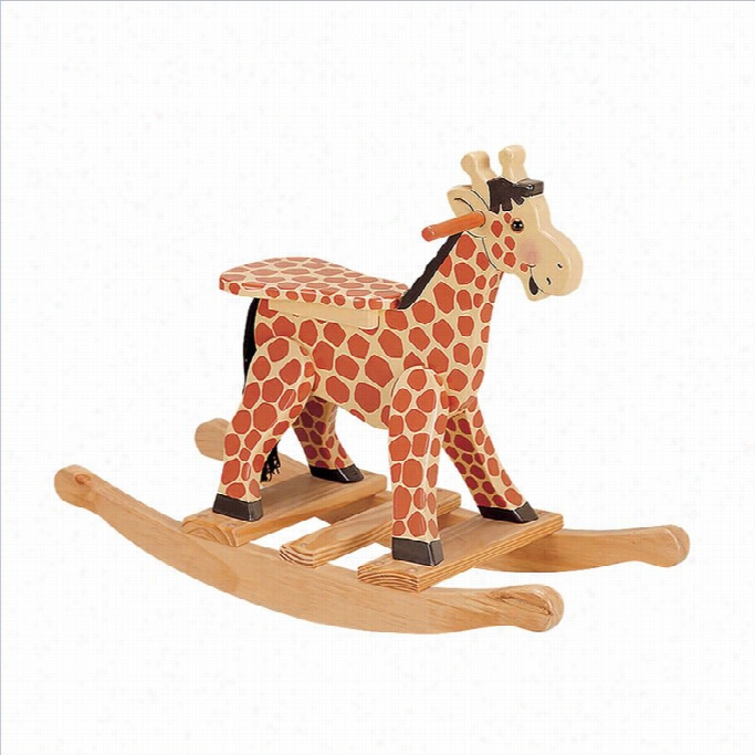 Fantasy Fields Hand Carveed Safari Rocking Horse In Giraffe