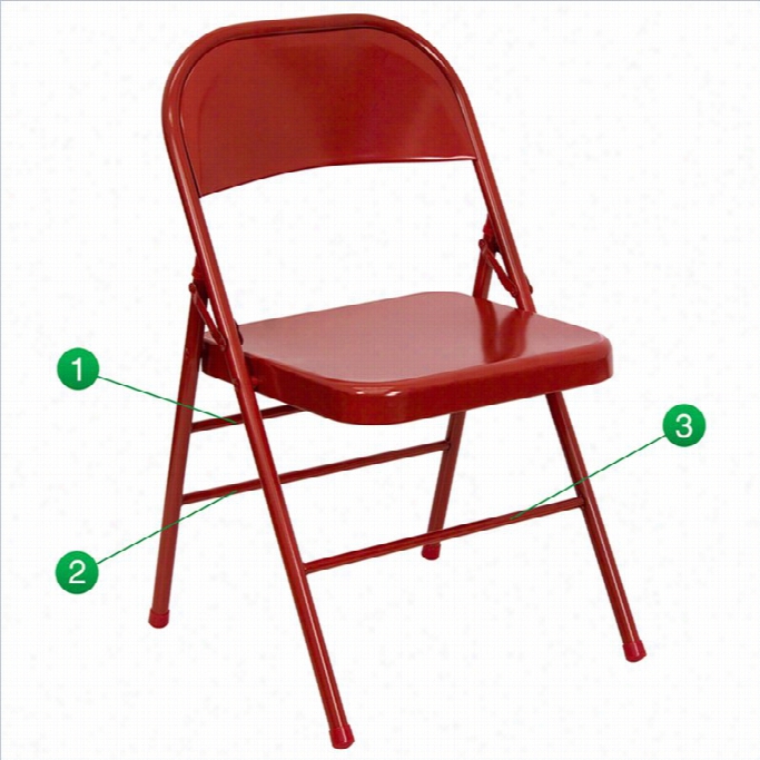 Flash Frniture Hercules Series Metal Folding Chair In Red