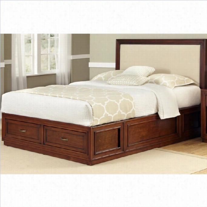 Home Styles Duet Platform Queen Panel Bed Oyster Microfiber Inset-queen