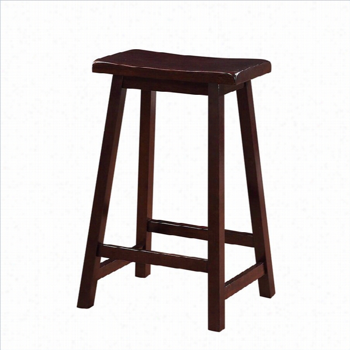 Linon 24 Stool In Dark Brown