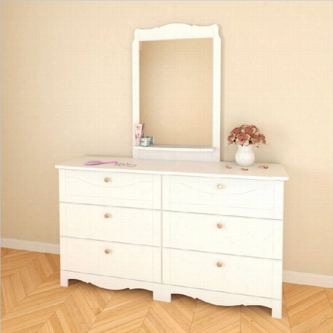 Nexera Dixie 6 Drawer Double Dresser And Mirror Regular Inn White