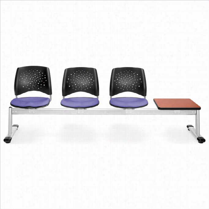 Ofm Sttar Beam Seating With 3 Seats Ad Table In Lavender And Cherry