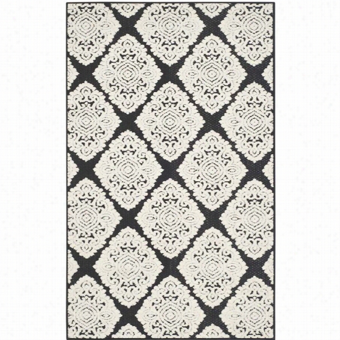 Safav Ieh Cottage Anthracite Transitional Rug - 4' X 6'