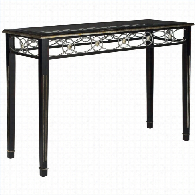 Safavieh Lisa Glass And Birch Console In Antique Black
