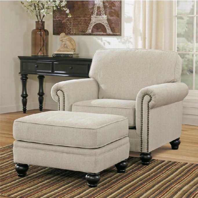 Signature Design By Ashley Furniture Milari Accent Chair With Ottomani N Linen