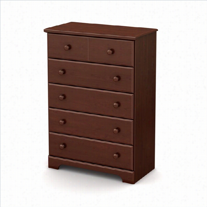South Shore Summer Breeze 5 Drawer  Chest In Royal Cherry