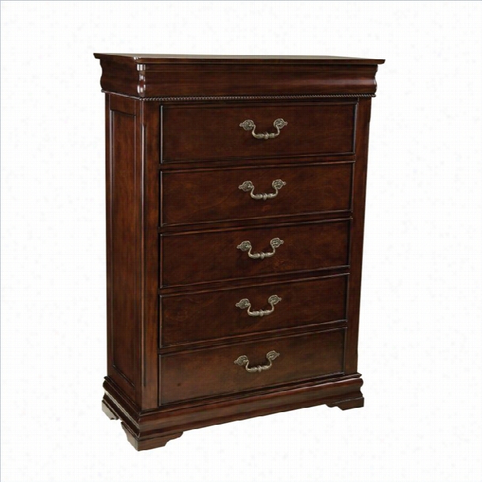 Standard  Furniture Westchester 5 Drawer Cbest In Rich Cherry