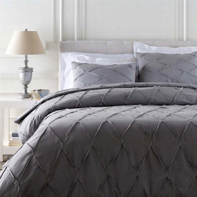 Surya Aiken Woven Cotton Twin Duvet In Slate