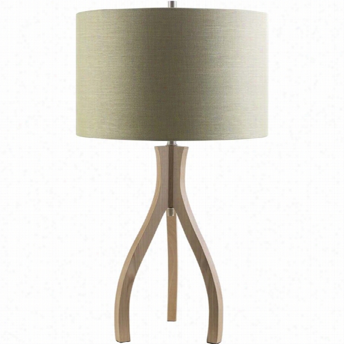 Surya Duxbury Wood Table Lamp In Green