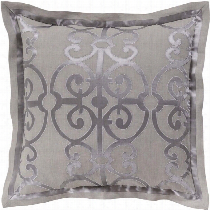 Surya Versaille Woven Linen Euro Sham In Slate