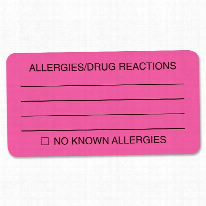 Tabbies Allergy/drug Reaction Label