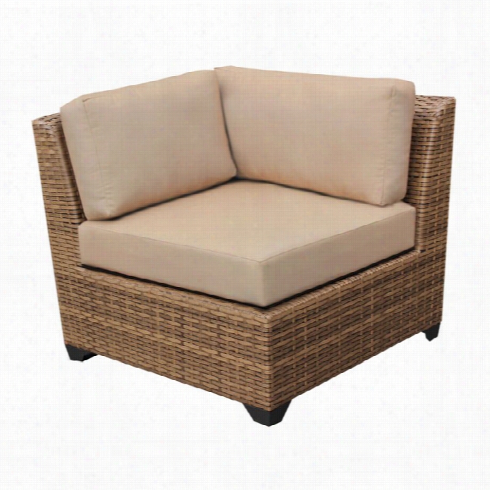 Tkc Laguna Outdoor Wicker Corner Chair In Wheat