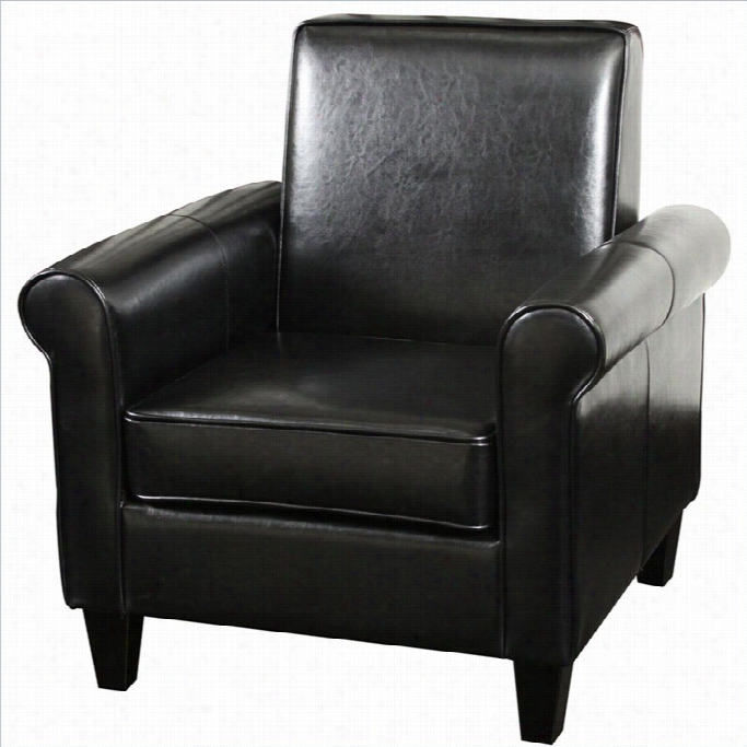 Trent Home William Leather Club Chair In Black