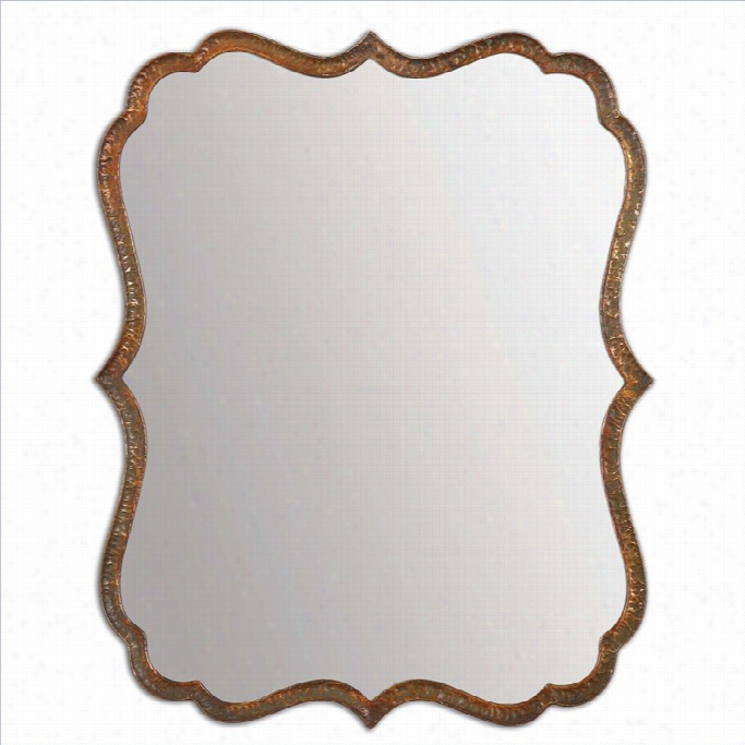 Uttermost Spadola Hammered Metal Sunbutst Mirror In Oxidized Copper