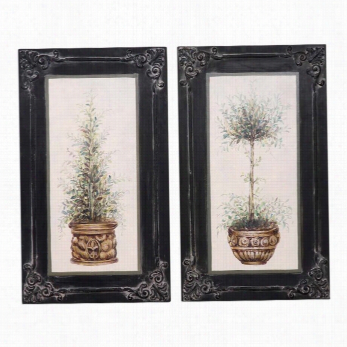 Uttermost Topiaries Hand Pained Art (set Of 2)