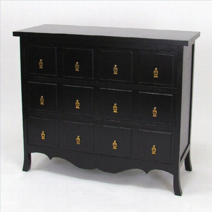 Wayborn Asiann Toage 3 Drawer Accent Chest In Antique Black