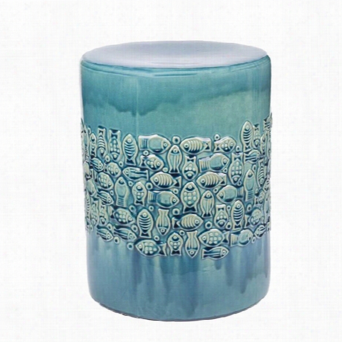 Abbyson Livelihood Ceramic Garden Sool In Teal