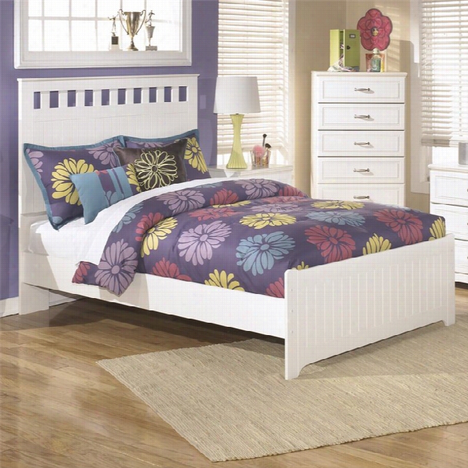 Ashley Lulu Wood Full Panel Bed In White