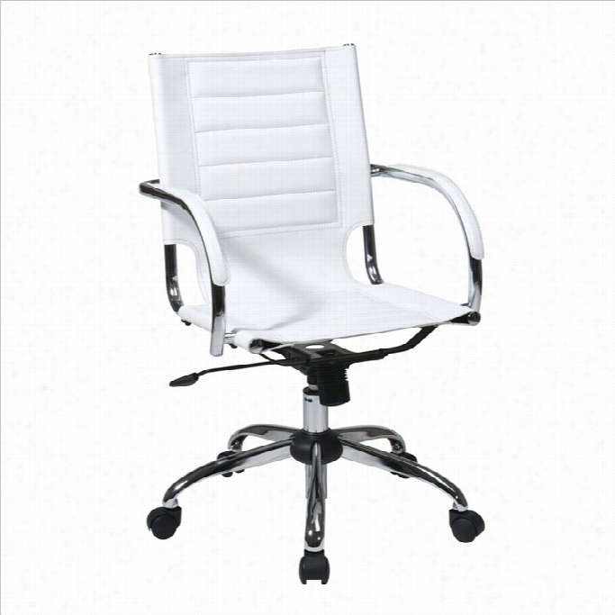 Avenue Six Trinidade Rgonomic Le Ather Office Chair In White