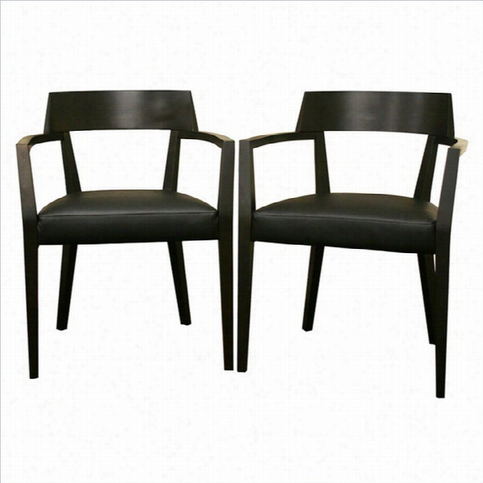 Baxton Studio Laine Idning Chair In Wenge (set Of 2)