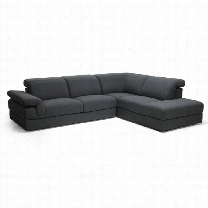 Baxton Studio Liesel Sectional Sofa In Dark Gray