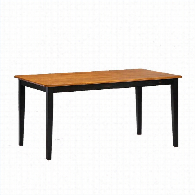 Boraam Shaker 36 X 60 Wood Dining Tablr In Black And Oak