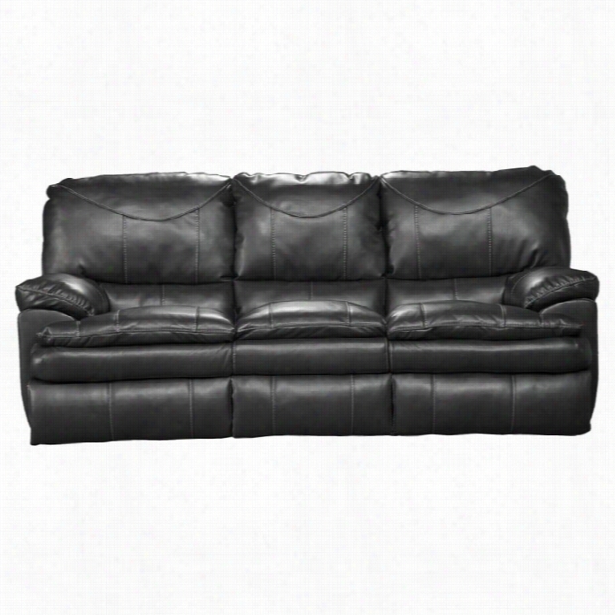 Catnapper Perez Leather Power Reclining Leather Sofa In Steel