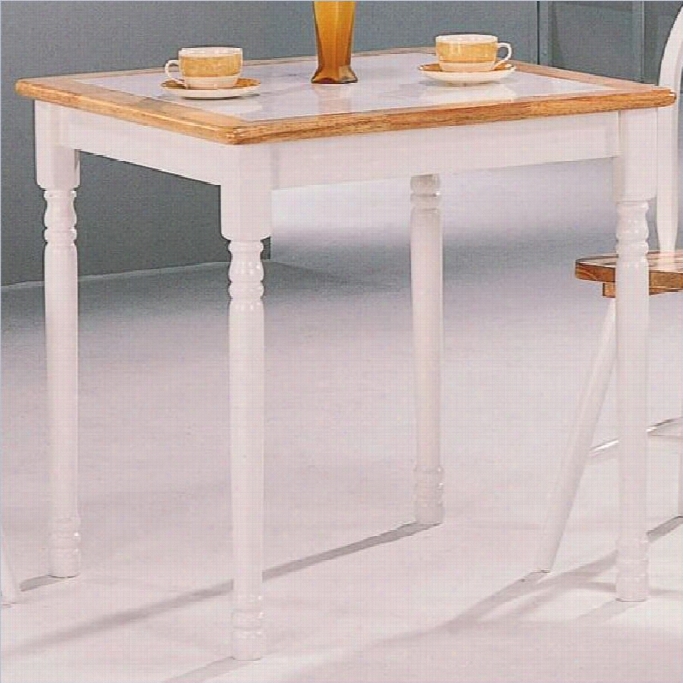 Coaster Damen Square Tile Top Dining Table In White And Natural