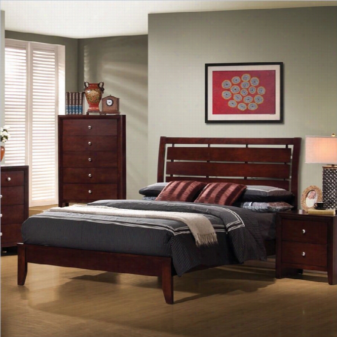 Coasetr Serenity Platform Bed In Rcih Merlot-king