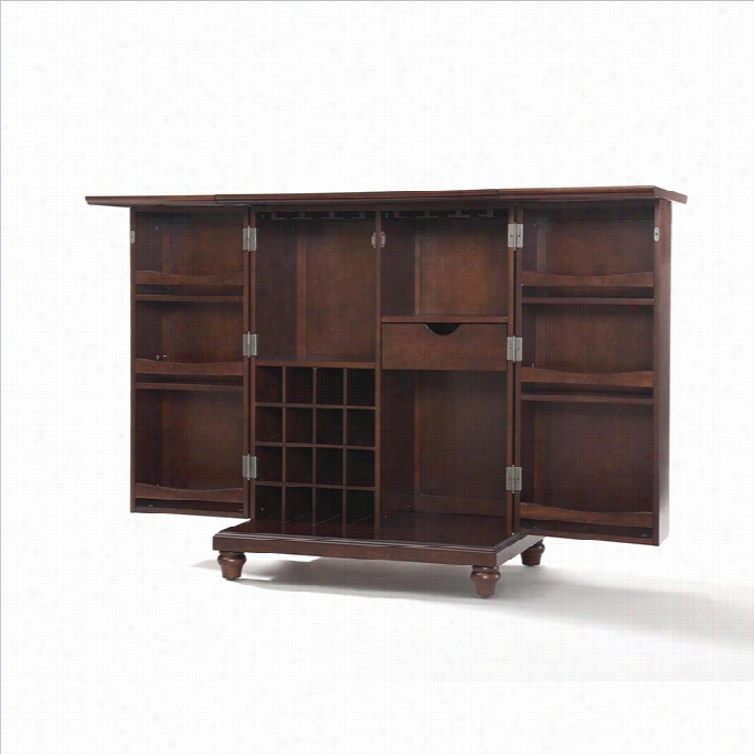 Crosley Furniture Cambridge Expandable Home Br Cabinet In Vintage Mahogany