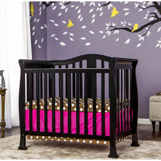 Dream On Me Naple S 4-ij-1 Convertible Mini Crib In Black