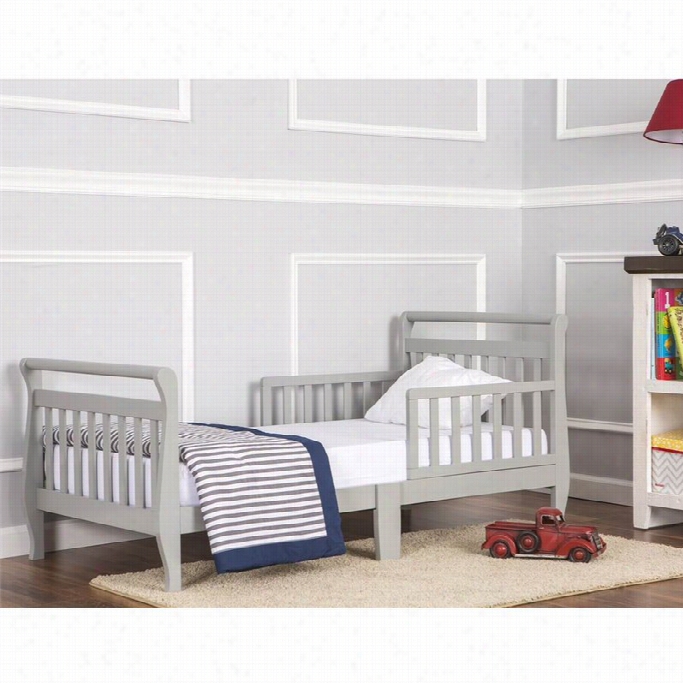 Dreamm On Me Sleigh Toddler Bed In Cool Gray