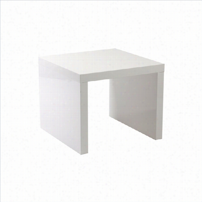 Eurosytle Abrli Lightweight Wooden End Table In White