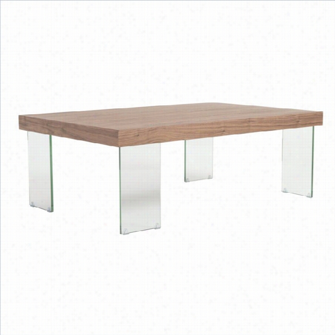 Eurostyle Cabrio Coffee Table In Clear And Walnut