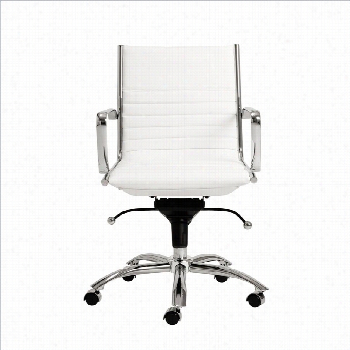 Eu Rostyle Dirk Low Back Office Chair In White/chrome