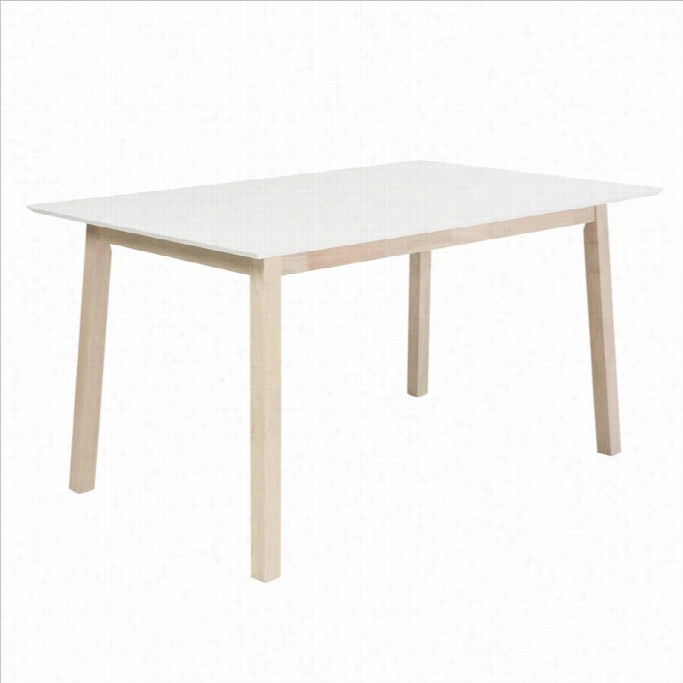 Eurostyle Montaana Dining Tale 55 In White And Natural