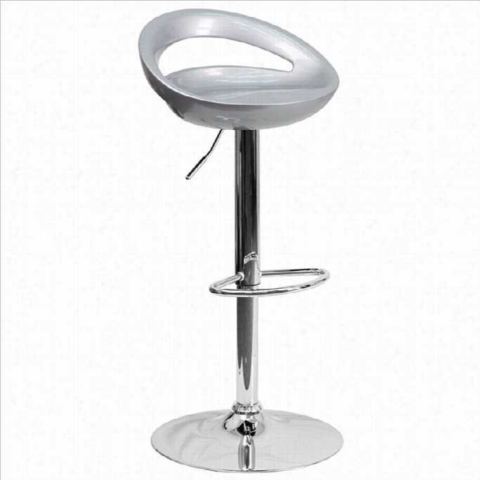 Flash Furniture 24 To 32 Stylih Adjustable Bra Stool In Silver