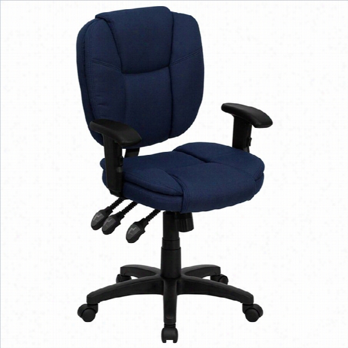 Flash Furniture  Mid Ba Ck Ergonomic Task Office Seat Of Justice With Arms In Ships Of War Blue