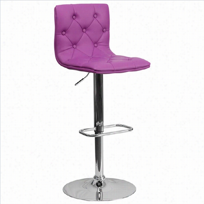 Flash Furniture Tufted Adjustable Bad Stool In Purple