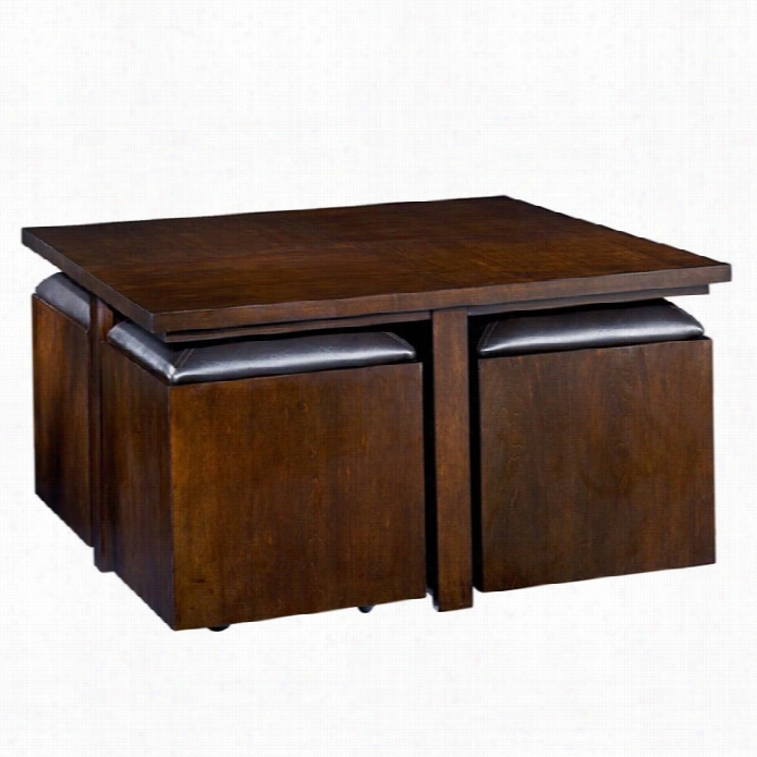 Hammary Cubics Qsuuare Cocktailtable In Rich Brown Java Finish