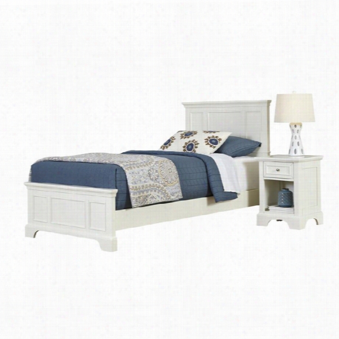 Home Style S Naples Twin 2 Piece Bedroom Set In White