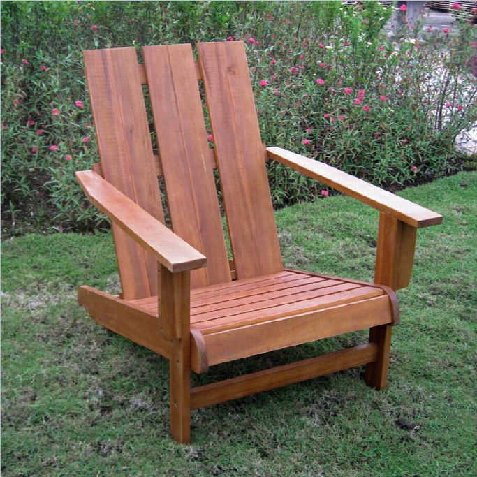 International Caravan Large Adirondack Patio Chair In Honey Peccan