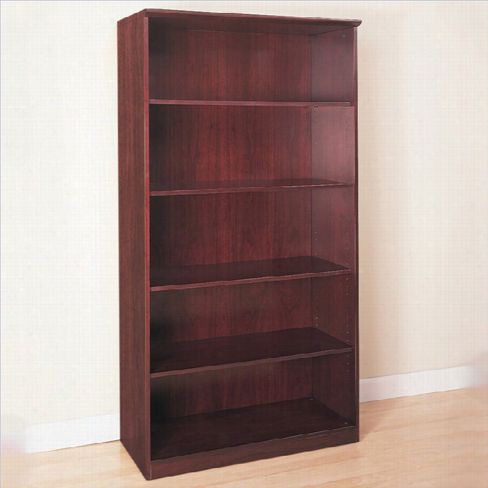 Mayline Corsica 5-shelf Open Bookcase In Mahogany