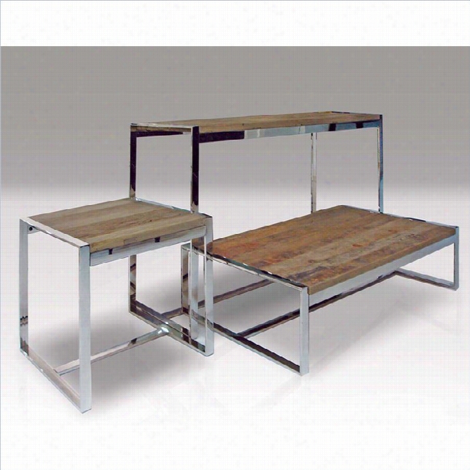 Mobital Motif Console Table In Po1ished Steel
