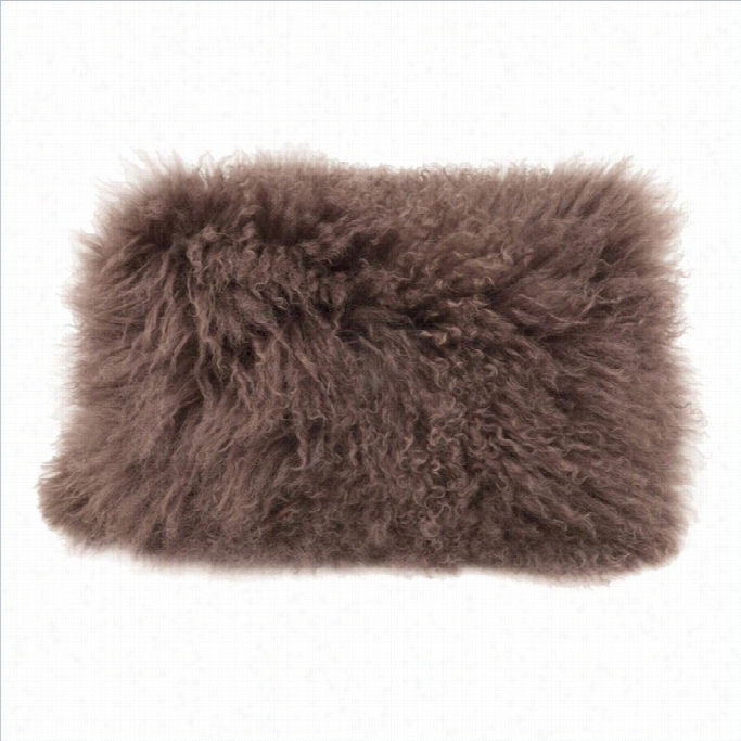 Moe'a Lamb Fur Rectangle Pillow Im Gray