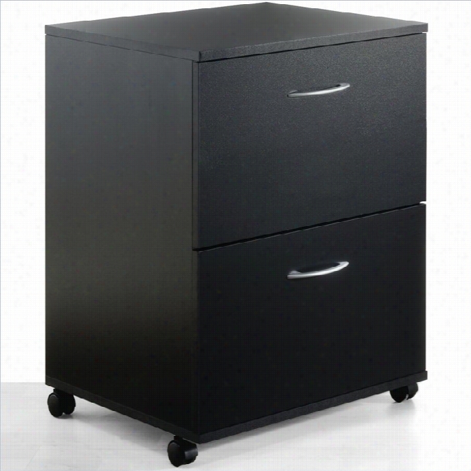 Nexera Mobile 2 Drawer Mobile Wood Ffiling Cabinet In Black