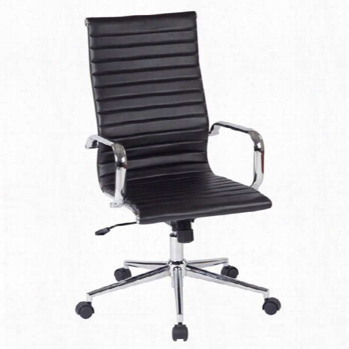 Office Star Work Smart High Back Faux Leather Office Chairman In Black