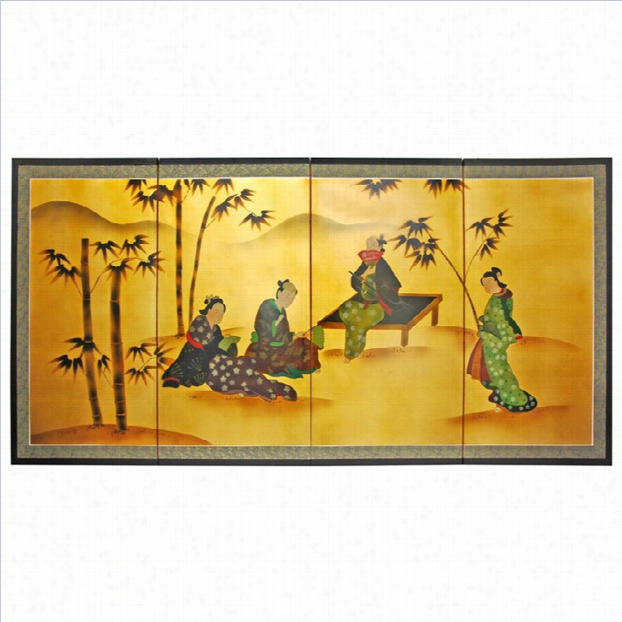 Oriental Furniture 36 Ldaies And Bamboo In Gold