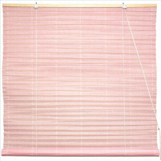 Oriental Furniture Shoji Paper Roll Up Blinds In Light Pink-24 Width