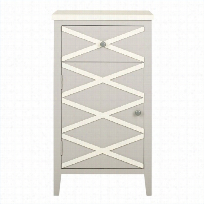 Safavie Hbrandy Poplar Woo Cabinet In Grey And White